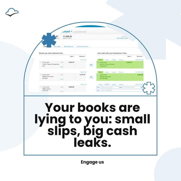 Are small bookkeeping errors draining your business? 💸
It happens! Here are 3 common mistakes and how to avoid them:

1